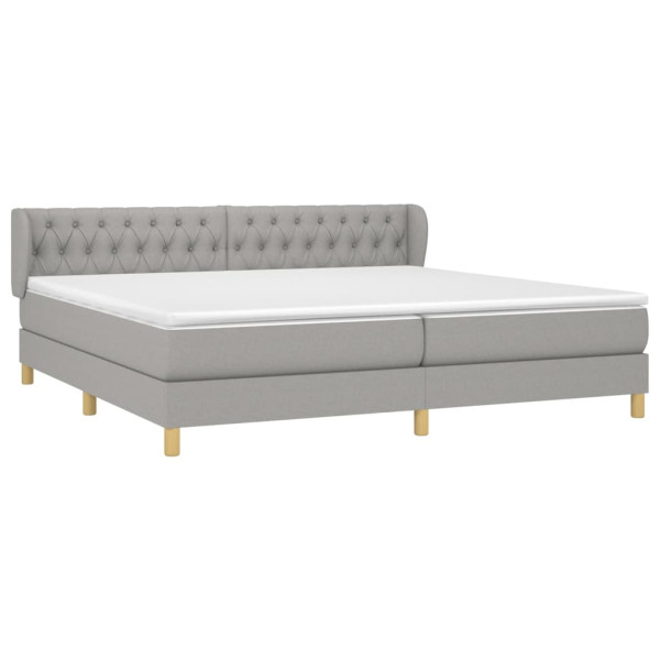 Cama com molas/colchão 200x200 cm tecido cinza-claro M 3