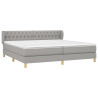 Cama box spring con colchón tela gris claro 200x200 cm 3