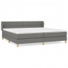 Cama box spring con colchón tela gris oscuro 200x200 cm 2