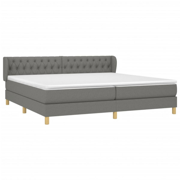 Cama com molas/colchão 200x200 cm tecido cinzento-escuro M 3