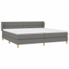 Cama box spring con colchón tela gris oscuro 200x200 cm 3