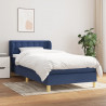 Cama box spring con colchón tela azul 80x200 cm 1
