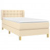 Cama com molas/colchão 90x190 cm tecido cor creme 3