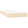 Cama box spring con colchón tela color crema 100x200 cm 5