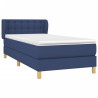 Cama box spring con colchón tela azul 100x200 cm 3