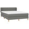 Cama box spring con colchón tela gris oscuro 140x200 cm 3