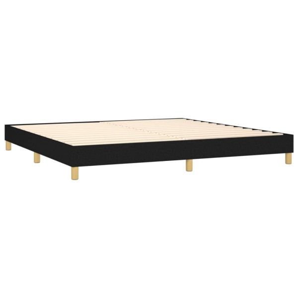 Cama box spring con colchón tela negro 200x200 cm M 4