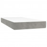 Cama box spring con colchón terciopelo gris claro 90x190 cm 5