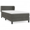 Cama box spring con colchón terciopelo gris oscuro 90x200 cm 2