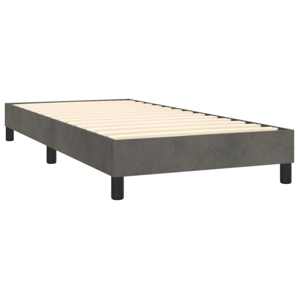 Cama com molas/colchão 90x200 cm veludo cinza-escuro M 4
