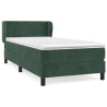 Cama box spring con colchón terciopelo verde oscuro 90x200 cm 2