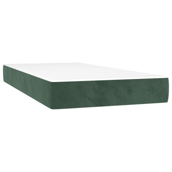 Cama box spring con colchón terciopelo verde oscuro 90x200 cm M 5