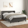 Cama box spring con colchón terciopelo gris oscuro 140x200 cm 1