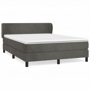Cama com molas/colchão 140x200 cm veludo cinzento-escuro H