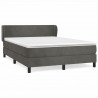 Cama box spring con colchón terciopelo gris oscuro 140x200 cm 2