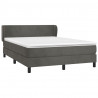 Cama box spring con colchón terciopelo gris oscuro 140x200 cm 3