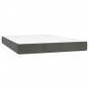 Cama box spring con colchón terciopelo gris oscuro 140x200 cm 5