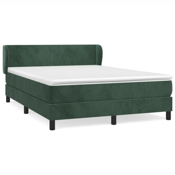 Cama box spring con colchón terciopelo verde oscuro 140x200 cm M 2