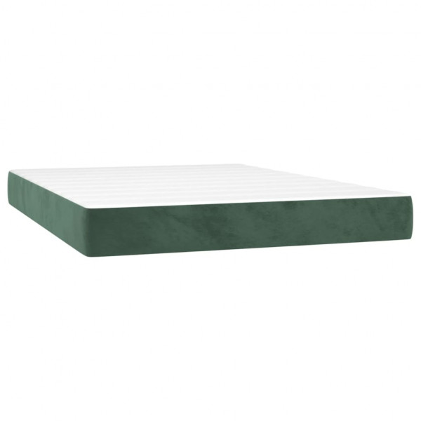 Cama box spring con colchón terciopelo verde oscuro 140x200 cm M 5