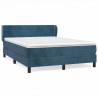 Cama box spring con colchón terciopelo azul oscuro 140x200 cm 2
