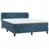 Cama com molas/colchão 140x200 cm veludo azul-escuro 3