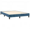 Cama box spring con colchón terciopelo azul oscuro 140x200 cm 4