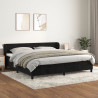 Cama com molas/colchão 200x200 cm veludo preto 1