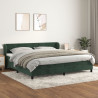 Cama box spring con colchón terciopelo verde oscuro 200x200 cm 1