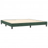 Cama com molas/colchão 200x200 cm veludo verde-escuro 4