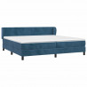 Cama box spring con colchón terciopelo azul oscuro 200x200 cm 3