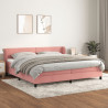Cama com molas/colchão 200x200 cm veludo rosa 1