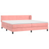 Cama com molas/colchão 200x200 cm veludo rosa 3