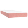 Cama box spring con colchón terciopelo rosa 200x200 cm 5