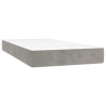 Cama box spring con colchón terciopelo gris claro 90x190 cm 5