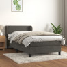 Cama box spring con colchón terciopelo gris oscuro 90x200 cm 1