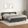 Cama box spring con colchón terciopelo gris oscuro 160x200 cm 1