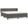 Cama box spring con colchón terciopelo gris oscuro 160x200 cm 2