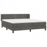 Cama box spring con colchón terciopelo gris oscuro 160x200 cm 3