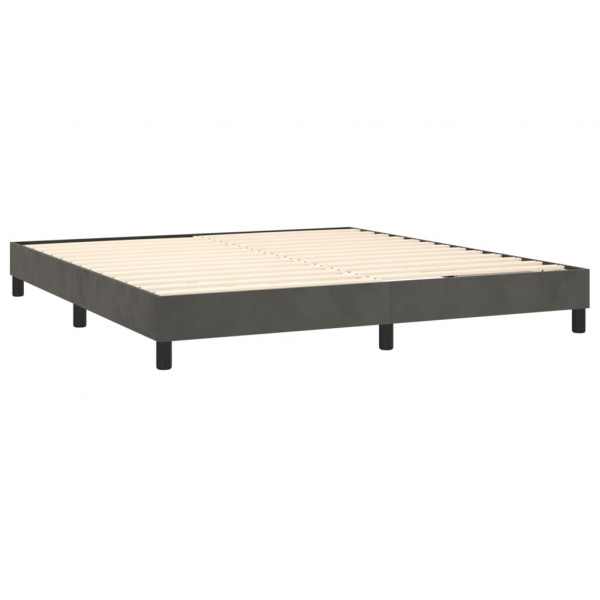 Cama com molas/colchão 160x200 cm veludo cinzento-escuro M 4