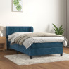 Cama box spring con colchón terciopelo azul oscuro 90x200 cm 1