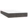 Cama box spring con colchón terciopelo gris oscuro 100x200 cm 5