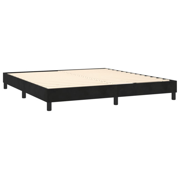 Cama com molas/colchão 180x200 cm veludo preto M 4
