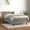 Cama com molas/colchão 90x200 cm veludo cinza-claro 1
