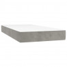 Cama box spring con colchón terciopelo gris claro 90x190 cm 5