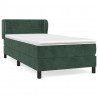 Cama box spring con colchón terciopelo verde oscuro 100x200 cm 2