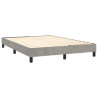 Cama box spring con colchón terciopelo gris claro 140x200 cm 4