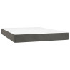 Cama box spring con colchón terciopelo gris oscuro 140x200 cm 5
