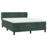 Cama com molas/colchão 140x200 cm veludo verde-escuro 3