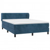 Cama box spring con colchón terciopelo azul oscuro 140x200 cm 3