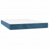 Cama box spring con colchón terciopelo azul oscuro 140x200 cm 5